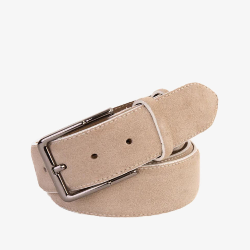 The Bari Beige Leather Belt - Vinci Leather