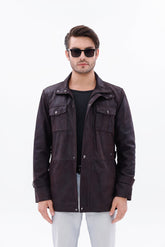 The Cremona Deep Brown Suede Leather Jacket - Vinci Leather