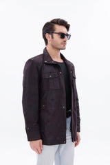 The Cremona Deep Brown Suede Leather Jacket - Vinci Leather