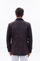 The Cremona Deep Brown Suede Leather Jacket - Vinci Leather