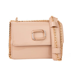 The Ferrara Cream Patent Leather Handbag - Vinci Leather