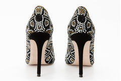 The Nampula Black Glitter Leather Pump Shoe - Vinci Leather