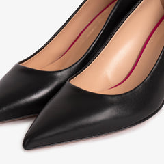 The Brunello Black Leather Pump Shoe - Vinci Leather