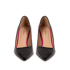 The Brunello Black Leather Pump Shoe - Vinci Leather