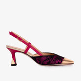 The Bali Fuchsia Leather Slingback Sandal - Vinci Leather
