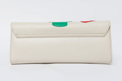 The Tario Cream Leather Clutch - Vinci Leather