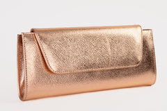 The Ege Rose Gold Leather Clutch - Vinci Leather