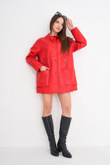 The Lioara Red Leather Jacket - Vinci Leather
