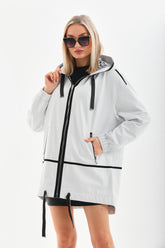The Vega White Reversible Leather Jacket - Vinci Leather