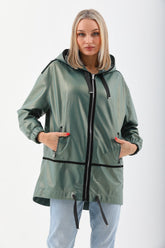 The Sage Olive Green Leather Jacket - Vinci Leather