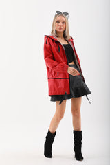 The Vega Red Reversible Leather Jacket - Vinci Leather