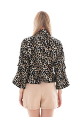 The Odessa Leopard Leather Jacket - Vinci Leather