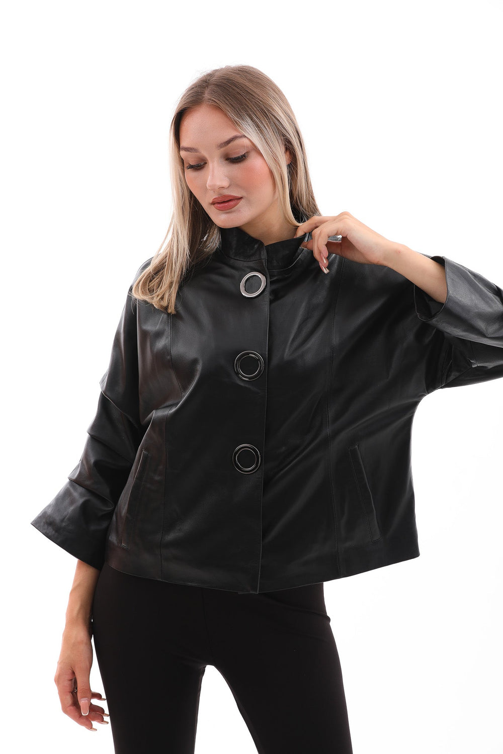 The Odessa Black Leather Jacket - Vinci Leather
