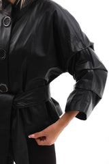 The Odessa Black Leather Jacket - Vinci Leather