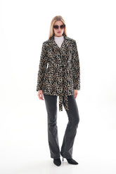 Sienna Abstract Art Leather Jacket – Leopard Edition - Vinci Leather