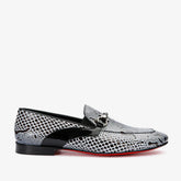 The Milano Black\/White Shoe Bit Loafer shoe - Vinci Leather
