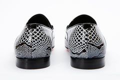 The Milano Black\/White Shoe Bit Loafer shoe - Vinci Leather