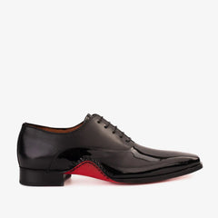 The Royal Hand Craft Black Patent Leather Plain Toe Oxford Shoe - Vinci Leather