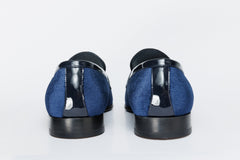 The Casaletti Navy Blue Bit Loafer Shoe - Vinci Leather