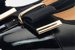 The Fano Black Leather Cap Toe Block Heel Pump Shoe - Vinci Leather