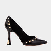 The Bella Vita Studded Black Leather Pump Shoe - Vinci Leather