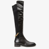 The Tallin Black Leather Knee High Boot - Vinci Leather