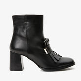 The Luksor Black Leather Block Heel Boot - Vinci Leather