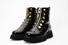 The Ottawa Black Patent Leather Ankle Boot - Vinci Leather