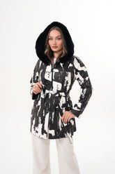 The Prisma Black White Leather Jacket - Vinci Leather