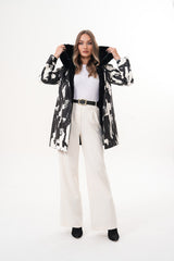The Prisma Black White Leather Jacket - Vinci Leather