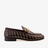 The Jupiter Shoe Burgundy Spike Leather Bit Dress Loafer Limited Edition Shoe - Vinci Leather