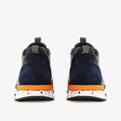 The Milford Navy Blue Leather Sneaker - Vinci Leather