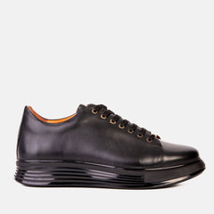 The Peklin Black Leather Sneaker - Vinci Leather