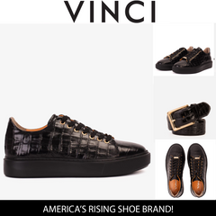 The Dublin Black Leather Sneaker - Vinci Leather