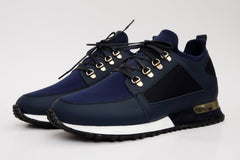 The Emir Navy Leather Sneaker - Vinci Leather