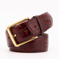 The Strat Burgundy Leather Belt - Vinci Leather