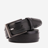 The Everest Rockwell Black Leather Belt - Vinci Leather