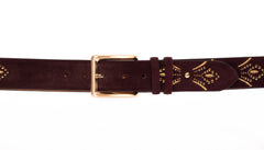 The Lazio Burgundy Suede Leather Belt - Vinci Leather