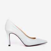 The Ege White Leather Pump Fuchsia Sole Shoe - Vinci Leather