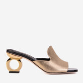The Tory Gold Leather Sandal - Vinci Leather