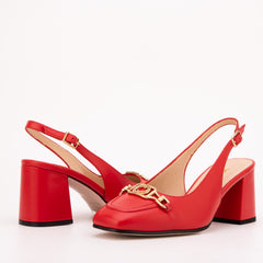 The Potomac Red Leather Slingback Sandal - Vinci Leather