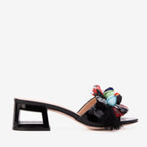 The Vigo Black Leather Block Heel Sandal - Vinci Leather