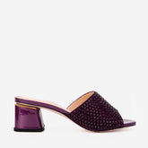 The Ailano Purple Glitter Leather Sandal - Vinci Leather