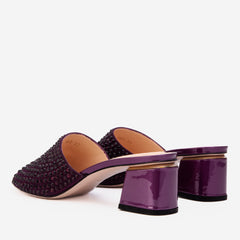The Ailano Purple Glitter Leather Sandal - Vinci Leather