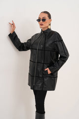 The Prado Reversible Black Leather Leather Jacket - Vinci Leather
