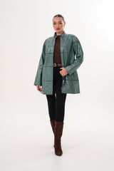 The Prado Reversible Green Leather Jacket - Vinci Leather