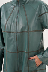 The Prado Reversible Green Leather Jacket - Vinci Leather