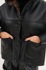 The Felina Black Leather Jacket - Vinci Leather