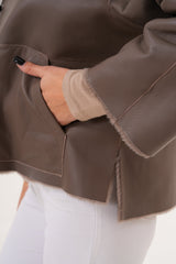 The Geneva Reversible Shearling Leather Jacket - Vinci Leather