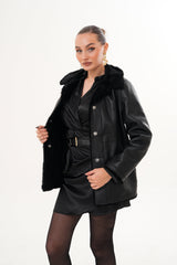 The Ava Reversible Shearling Leather Jacket - Vinci Leather